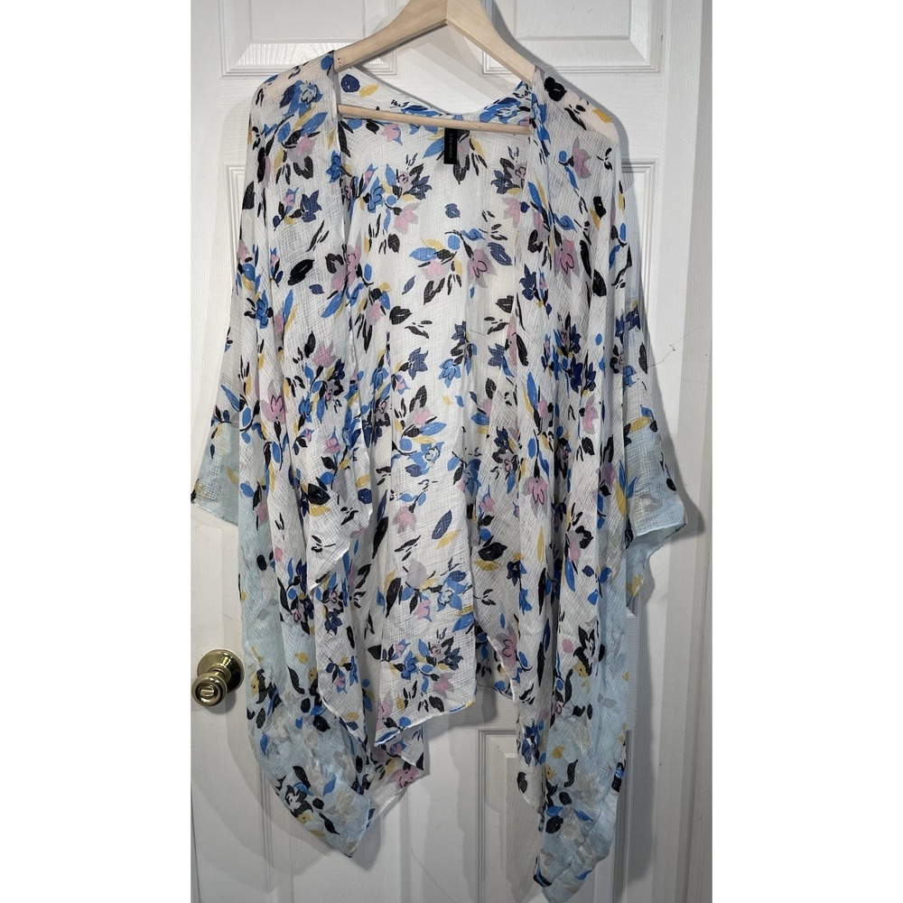 Lane Bryant Sheer Floral Kimono Cardigan One Size Lightweight Duster PlusSZ NWOT